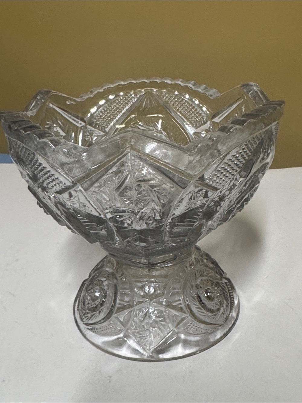 Miniature Punch Bowl Set Clear Pressed Glass EAPG Style Glassware - Picture 3 of 8
